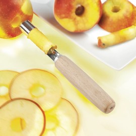 Fackelmann 31372 Apple Corer FSC Beech Wood Apple Corer for Removing Core, Stainless Steel, FSC Beech Wood, 16.5 cm