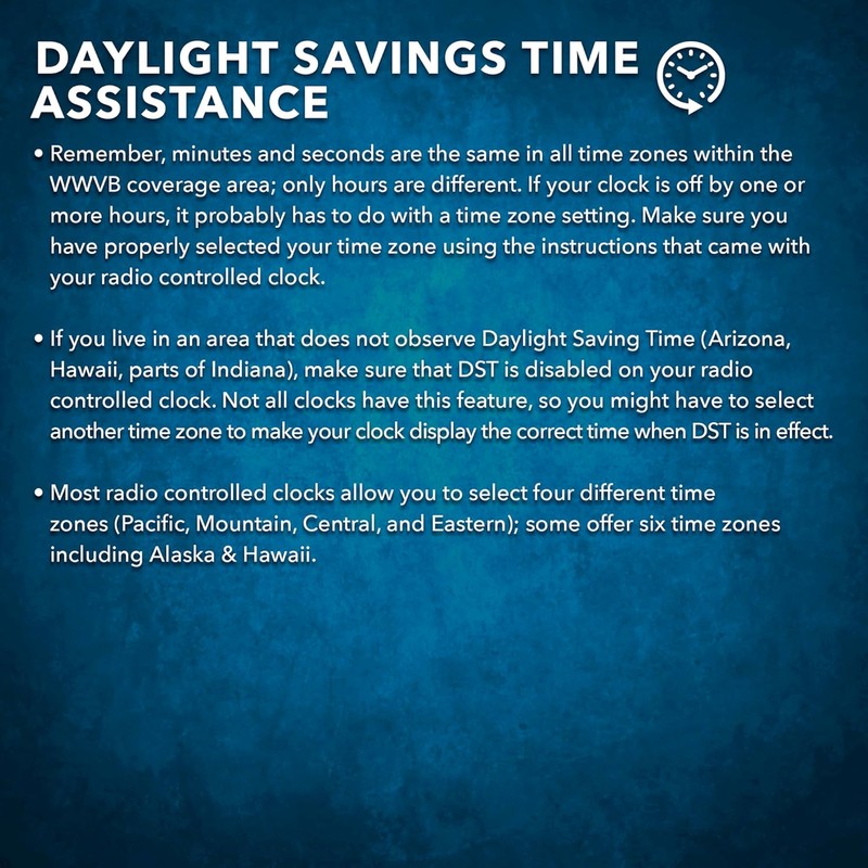 Sharp Atomic Clock – Never Needs Setting, Jumbo 3” Easy-Read