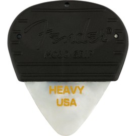 Fender Mojo Grip Guitar Picks 351 Shape, Celluloid, White Moto, Heavy, 3-Pack