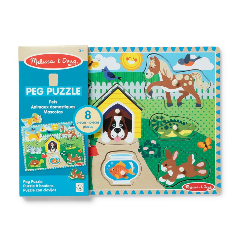 Melissa & Doug Pets Wooden Peg Puzzle (8 pcs)