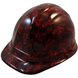 Hades Small Skull Red Hydro Dipped Hard Hats Cap Style Design