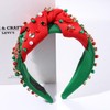 HEIDKRUEGER Jeweled Knot Headband Wide Christmas Headband JINGLE BELL Hair
