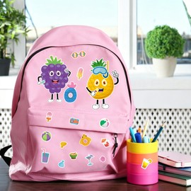 24 Sheets Fruit Make a Face Sticker, Make Your Own Fruit Stickers Mix and Match Sticker for Home School Classroom Crafts Activities Reward Birthday Party Favors