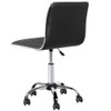 Yaheetech Armless Office Chair Ribbed Faux/PU Leather Swivel Computer/Desk/Task Chair