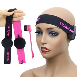 Dolahair Lace Melting Band, 4PCS Elastic Wig Bands for Wig Edges, Hot Pink