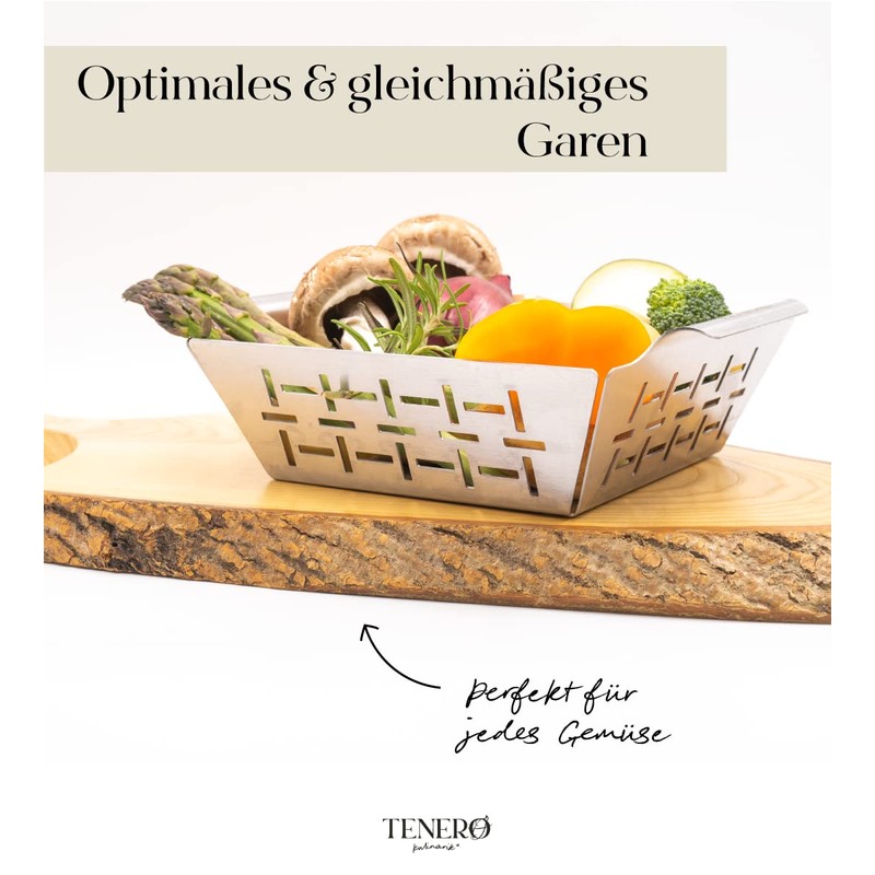 TENERO Grill Basket - Stainless Steel Grill Accessories for Fish,