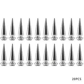 CENPEK 20 set 10 * 26 mm Bullet Rivet Metal Stud, with Metallic Screw Set, Cone Spikes Screwback Studs for DIY Leather Craft Bag Shoe/Leather Clothes/Leather Bags/Jeans/Canvas(Silver)