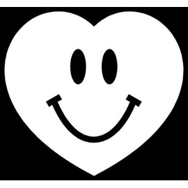 Ranger Products Heart Smile Love Smiley Happy Sticker Peace Vinyl Decal - Die Cut Vinyl Decal for Windows, Cars, Trucks, Tool Boxes, laptops, MacBook - virtually Any Hard, Smooth Surface