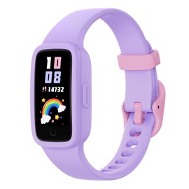 BIGGERFIVE Vigor 3 Kids Fitness Tracker Watch, AMOLED Screen, No App or Phone Needed, 3ATM Waterproof, Heart Rate & Sleep Monitor, Pedometer & Step Counter Smart Watch for Girls Ages 5-15 (Lilac)