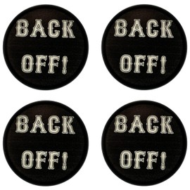 Kustom Cycle Parts BACK OFF! Smoked Bullet Brake/Turn Blinker Signal Light Lens Covers Compatible with Harley Davidson Street Glide, Road Glide, Road King, Sportster, Softail (2)