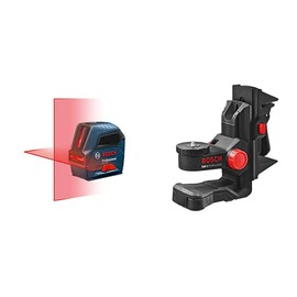 Bosch GLL55 50ft Cross Line Laser Level Self-Leveling with VisiMax Technology Bundle