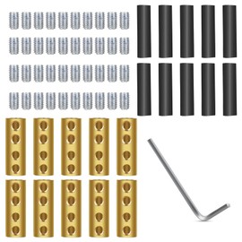 10 Sets 6 Gauge Wire Connectors, 80A Quick Wire Connection Terminal, 6 AWG Wire Connector with 40pcs Screws, 10pcs Heat Shrink Tubes and 1pcs hex wrench
