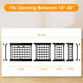 Fldofaves Adjustable Dog Gate - 13-22 Inch Height, 18-43 Inch Width Extension - No Drill Pet Gate for Doorways, Stairs, Puppies - Heavy Duty Metal Safety Gate