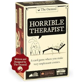 Exploding Kittens Horrible Therapist: Extra Horrible Edition 3-8 Players - Ages 17+ - 15 Minutes to Play - Comic Building Card Game - Ideal for Party, Family Game Night - White