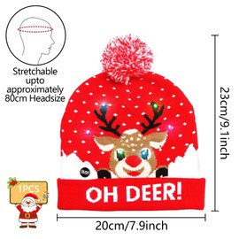 Children's Christmas Hat with LED Light, Santa Hat, Hat with LED, Santa Hat, LED Hat Children, Christmas Hat, Christmas Hat, One Size for Adults and Children