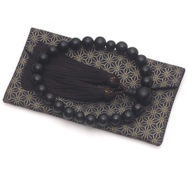 Tsuyun Prayer Beads for Men, Banded Ebony, Funerals, Funerals, Outdoors, Vigorous Beads, with a Bag of Beads