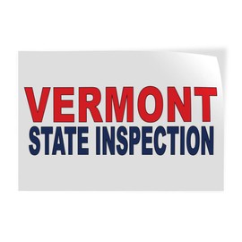 Decal Stickers Multiple Sizes Vermont State Inspection Red Blue Industrial Vinyl Safety Sign Label Business 14x10Inches