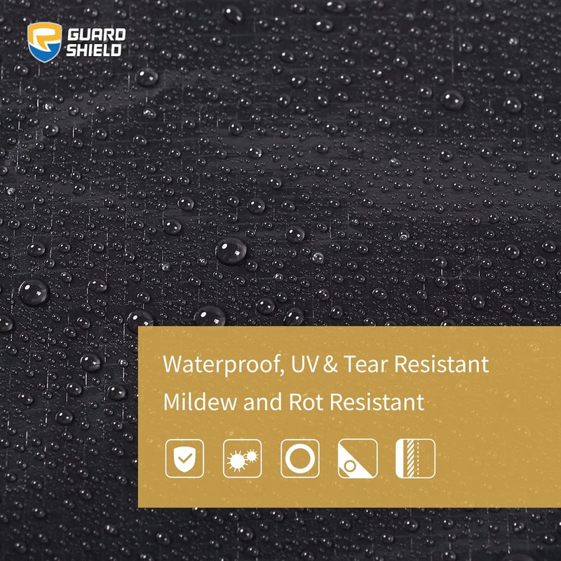 GUARD SHIELD Black Tarp Waterproof 12x16 Feet Medium Duty All