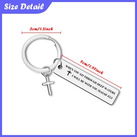 Christian Keyring Inspirational Religious Gifts Bible Verse Keychain Baptism Gifts First Communion Gift Religious Faith Jewelry Encouragement Gifts Christmas Birthday Gift for Daughter Son