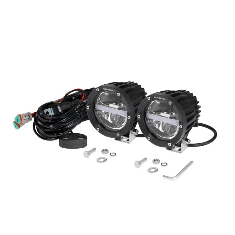 AUXBEAM 4" 110W 11000LM OFFROAD LED DRIVING LIGHTS COMBO +