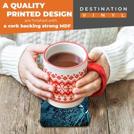 Great Coasters (Set of 2) Square/Glossy Quality Coasters/Tabletop Protection for Any Table Type - Computer Motherboard Gamer Gaming #16402