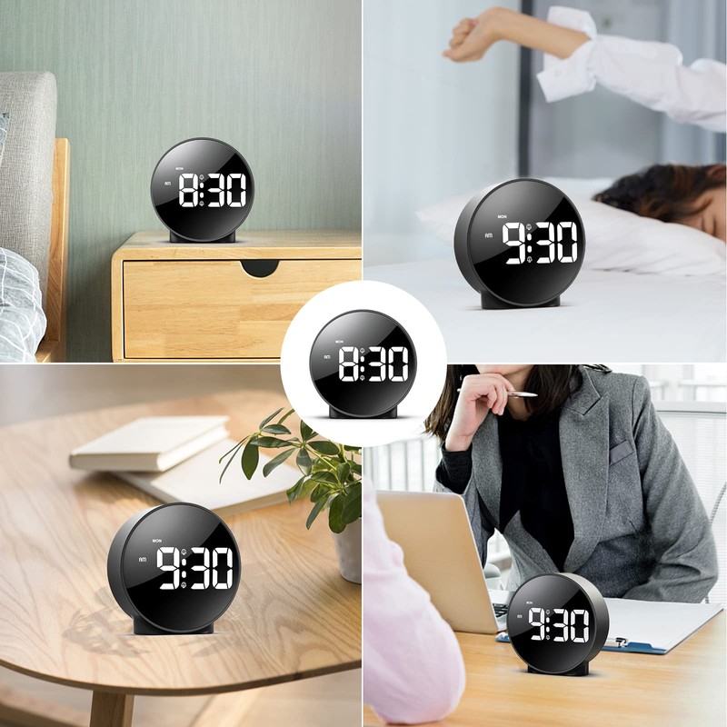 KeeKit Digital Alarm Clock, High Definition LED Desktop Clock, Alarm
