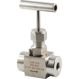 Fittingteile Stainless Steel Needle Shut-Off Valves with Internal Thread up to 300 Bar (Thread Size: G 1/8")