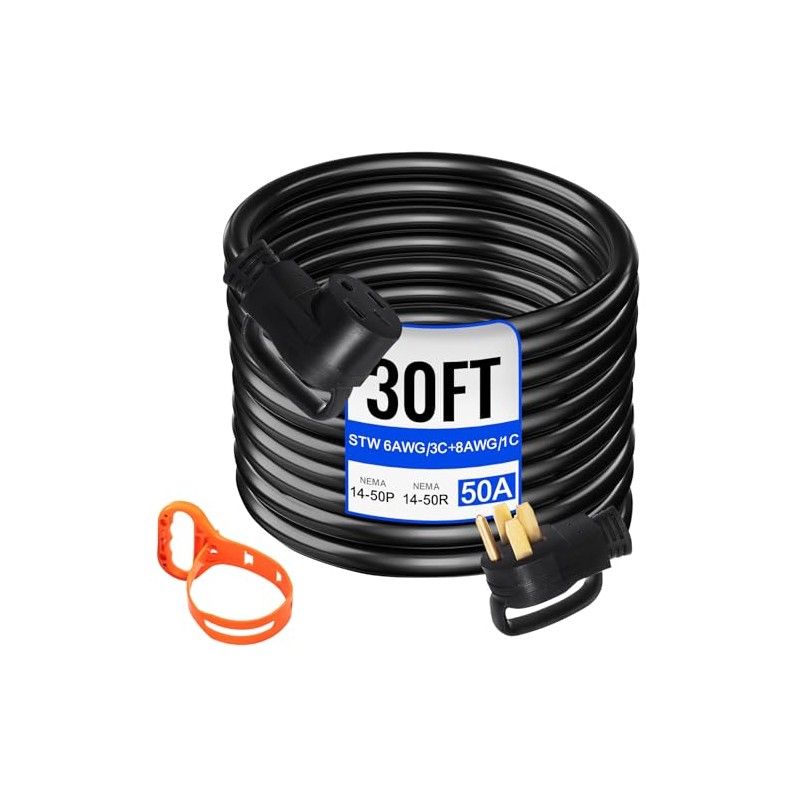 VEVOR 30 FT 50Amp RV Extension Cord NEMA N14-50P to