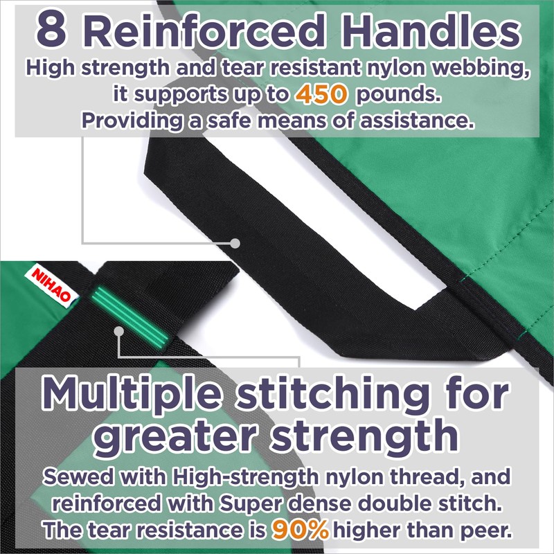 NIHAO Multipurpose Positioning Bed Pad with Reinforced Handles 48" x