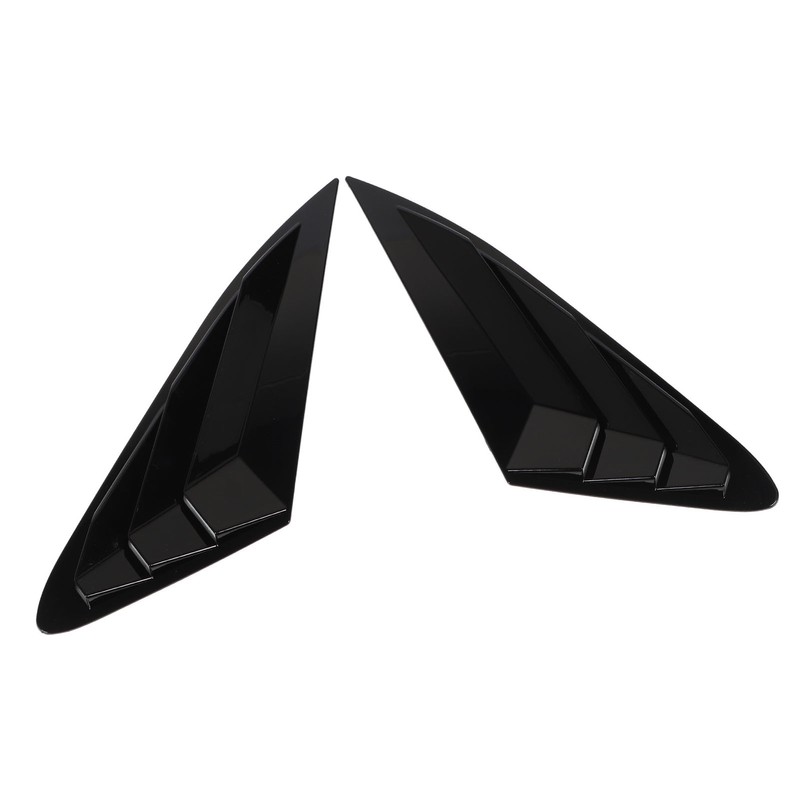2PCS Rear Side Window Louver Gloss Black Sporty Look Scratch