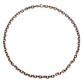 MagSølv Copper Necklace for Men & Women, 99.9% Pure Copper Vintage handmade Solid Cuban Link Chain, Adjustable (22 Inches)