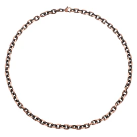 MagSølv Copper Necklace for Men & Women, 99.9% Pure Copper Vintage handmade Solid Cuban Link Chain, Adjustable (22 Inches)