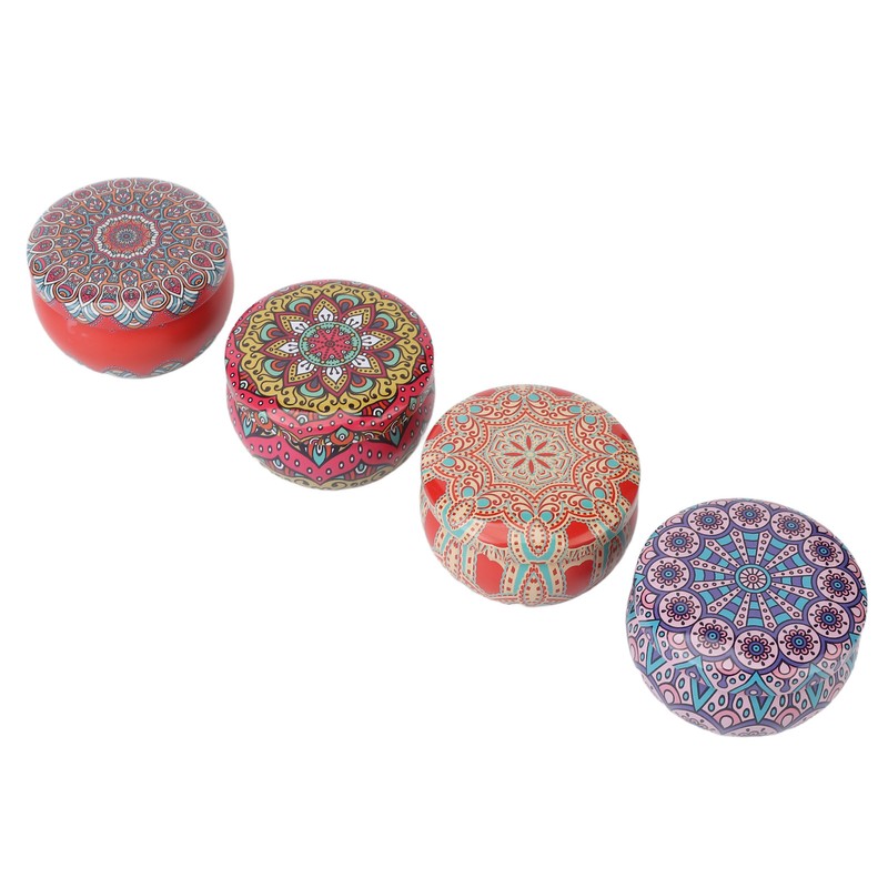 4pcs Dried Flower Aromatherapy Candle Set Long Lasting Aroma Scented