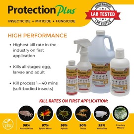 Eco-Safe Plant Protection, Broad Spectrum Insecticide, Fungicide, Miticide; Kill and Repel Mites, Whitefly, Aphids, Thrips, More; EPM Protection Plus, Ready to Use 16 oz