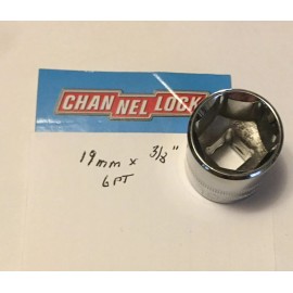 CHANNELLOCK  19 mm  x 3/8" DR  METRIC  SOCKET  6 Point Free USA Shipping