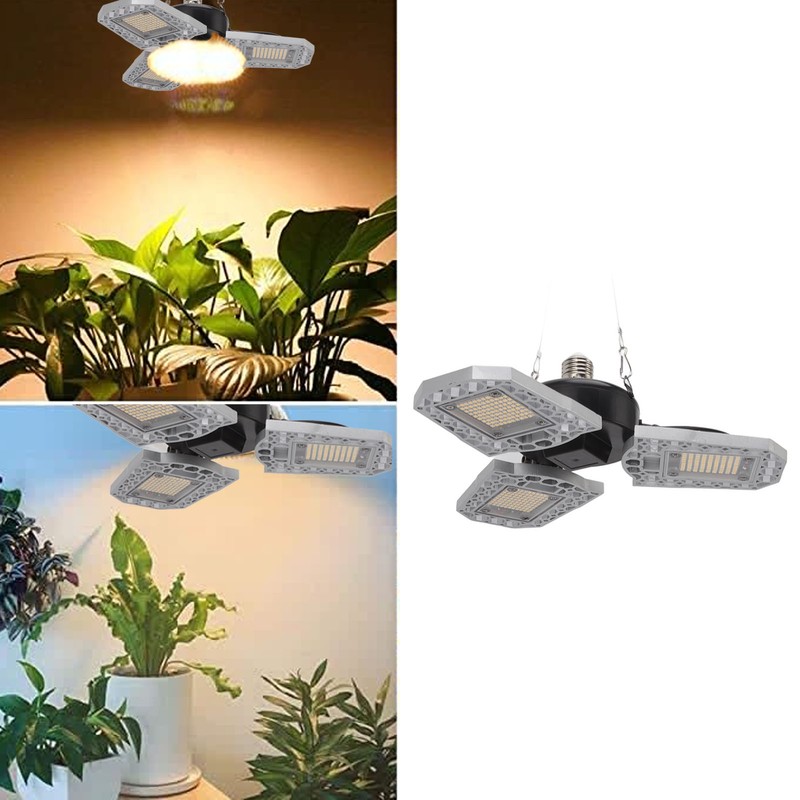 LED Grow Light 297 LEDs Folding Three Leaves Indoor Plant