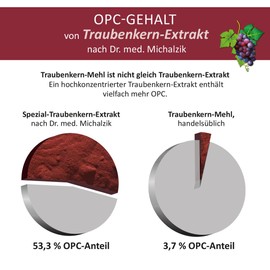 OPC Plus according to Dr. Michalzik - 72 Vegan Capsules - 300 mg Extract from Vitis Vinifera - 160 mg OPC 50 mg Pure CamuCamu Extract (Vitamin C) per Capsule - No Additives - from BIOTIKON®