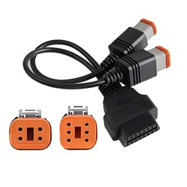Yalgdlen 4-poliger + 6-poliger 2-in-1-Adapter für Harley Motorrad-OBD2-Kabel, 16-polig auf 4-polig, 6-polig, OBD-Kabeladapter, scannen Sie an viele Motorräder und Motorräder