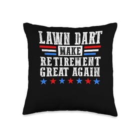 Lawn Darts Clothes For Men And Women Retired Lawn Player Darts Jarts Throw Pillow, 16x16, Multicolor