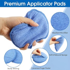 KEWUF 4 Stück mikrofaser schwamm, scrub pad, Mikrofaser Wachs Applikatorpads für die Autopflege, Mikrofaser Applikatorpad mit Fingertasche für Autos, LKW, Boot, Reinigung und Feinpolieren