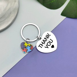 Vadaka Autism Awareness Gift Keyring Thank You Gift for Autistic Teacher Helper Supporter Autistic Gift Keyring Appreciation Gift for Autism Mom Jewelry Retirement Christmas Birthday Gift