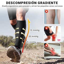 VIDA4U 6 Pares Calcetines de Compresión, Medias de Compresion para Mujer y Hombre, Calcetines de Compresión 15-25 mmHg, Calcetas de Compresion para Sprots, Fútbol, Embarazo, Enfermeras, Médicos