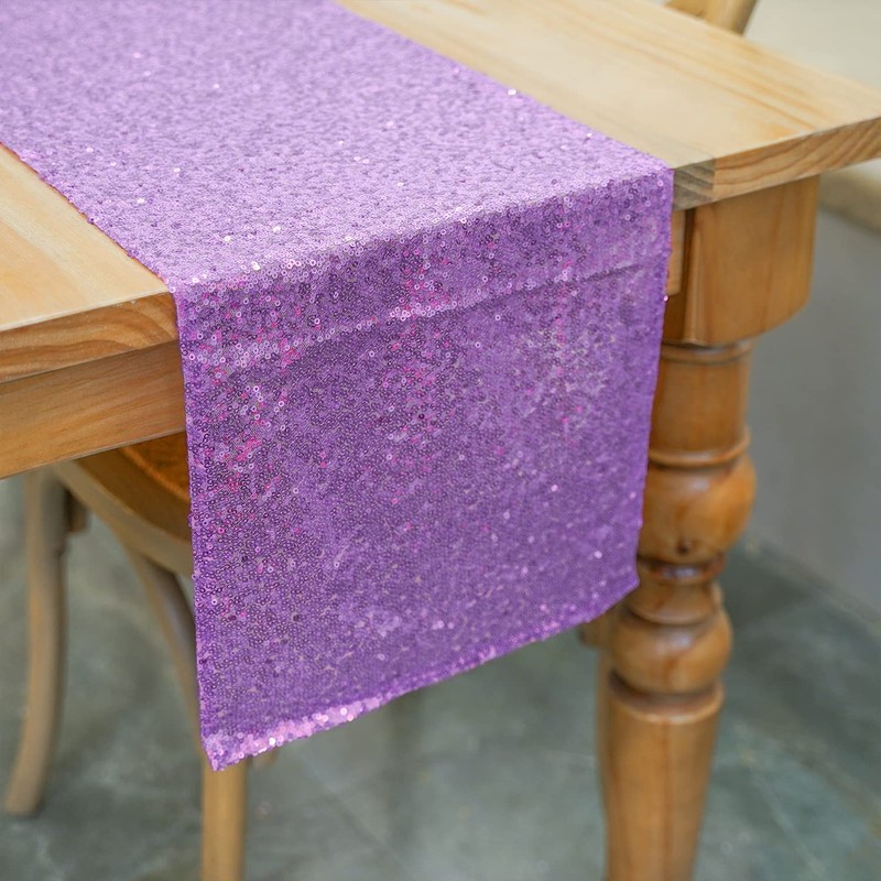 WISPET Lavender Sequin Table Runner 12 X 72 Inch Pack