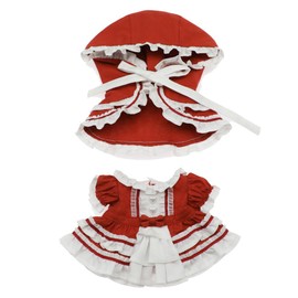niannyyhouse Dresses Ponchos Dress Outfit 20 cm Plush Doll Clothes Dress Up (Red)