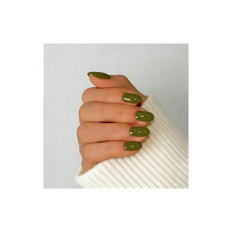 SXVME Uñas postizas cortas de gel suave, 32 piezas, 16