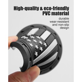 Car Cup Holder Coasters 4 Pack - American Flag 2.75 Inch Anti Slip Shockproof Drink Mat - Vehicle Interior Decor Accessories Black