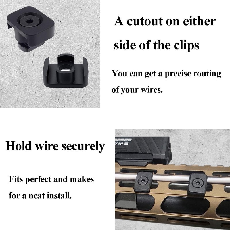Ficero Metal Pressure Switch Cable Guides for M-LOK System, Flashlight