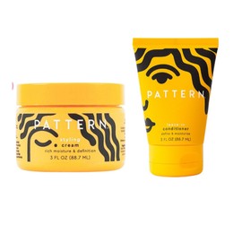 Crema de peinado con patrón y acondicionador sin enjuague. Define e hidrata tus rizos. ¡Rica humedad y definición! Juego de 3 onzas
