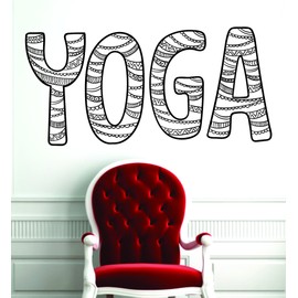 Yoga Word Design Wall Decal Sticker Meditation Meditate Boy Girl Art Modern