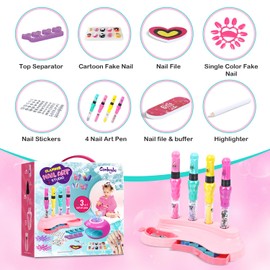 Kids Nail Polish Set for Girls - Nail Art Kit for kids Ages 7-12 - Girl Gifts - Non Toxic Nail Polish,Girls Stuff for Spa,Makeup,Manicure - Birthday Gifts for Girl Age 6 7 8 9 10-12 Years old